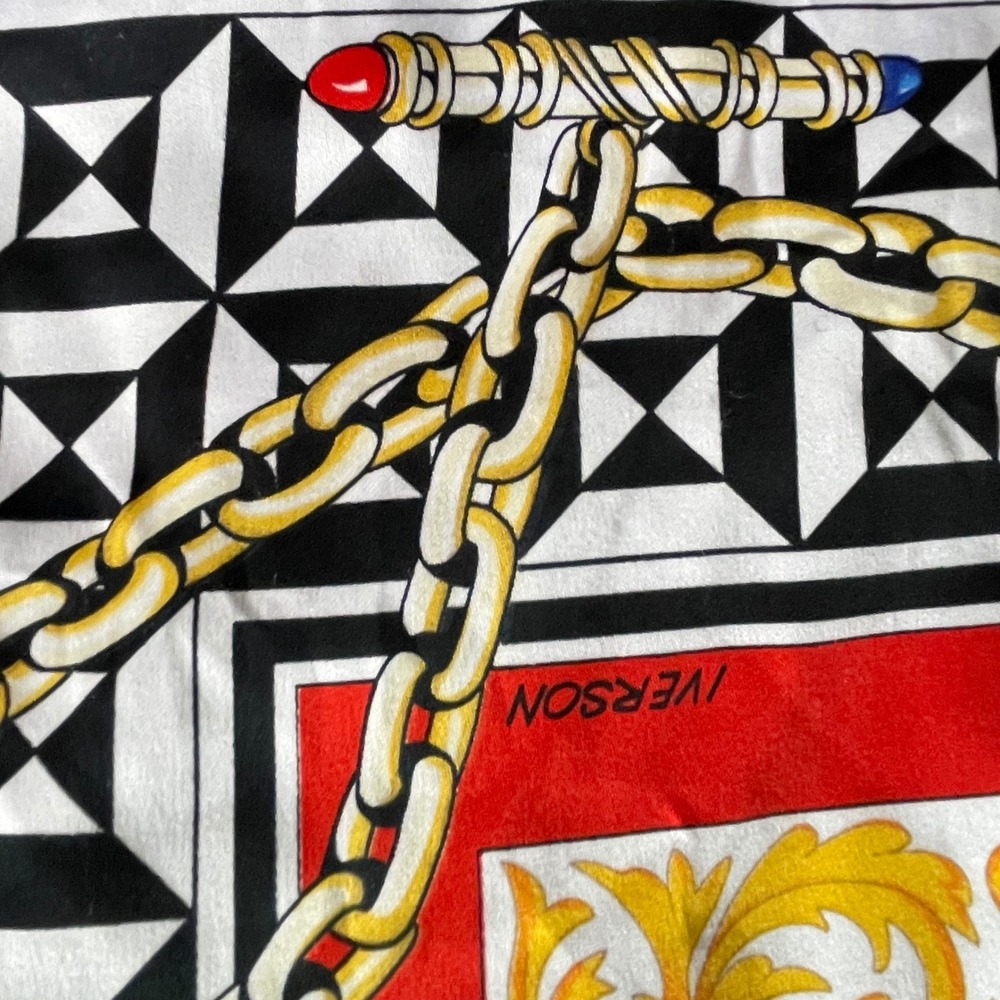 Jafra Cosmetics Scarf Temps Fugit Adorisse Italian Iverson Designer Blue Vintage - Picture 6 of 12